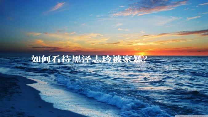 如何看待黑泽志玲被家暴？